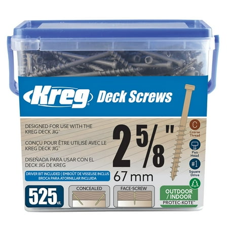 Kreg Protec-Kote Deck Screw - 2-5/8   #8 Coarse  Pan head  525ct