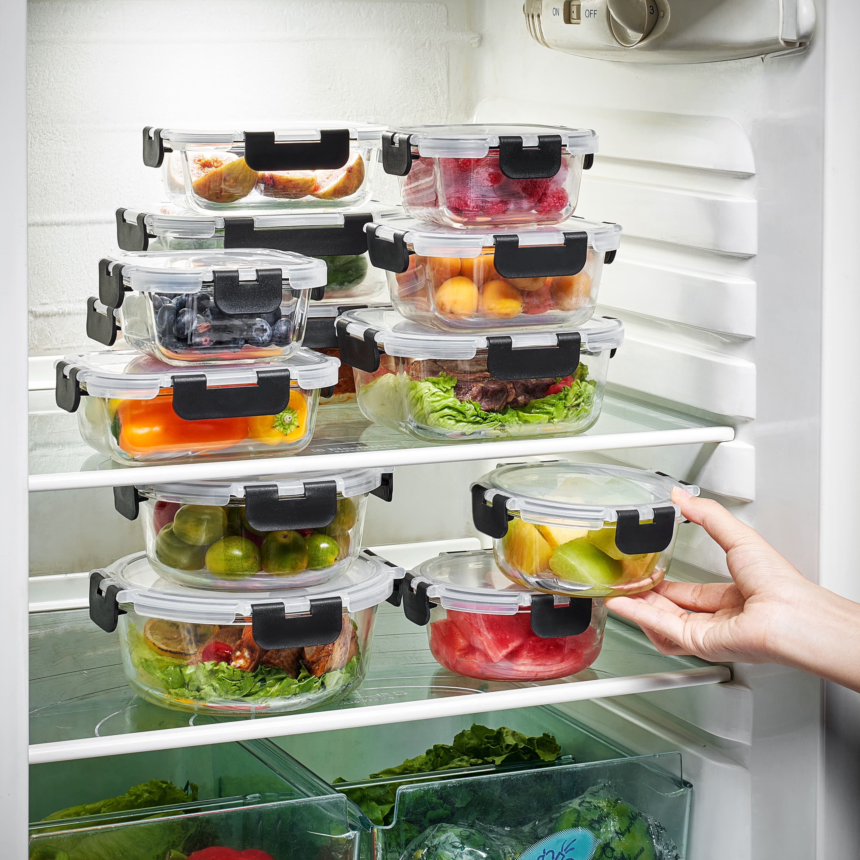 Sorbus Glass Food Storage Airtight Containers Set of 12 with Lids (24 Pcs)