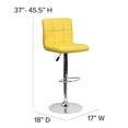thumbnail image 6 of Home Square Quilted Vinyl Upholstery Bar Stool in Yellow - Set of 3, 6 of 11
