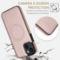 thumbnail image 6 of ELEHOLD Case for iPhone 15 Pro, PU Leather Soft TPU Phone Magnetic Case Compatible with Mag-Safe Accessory,Rosegold, 6 of 7