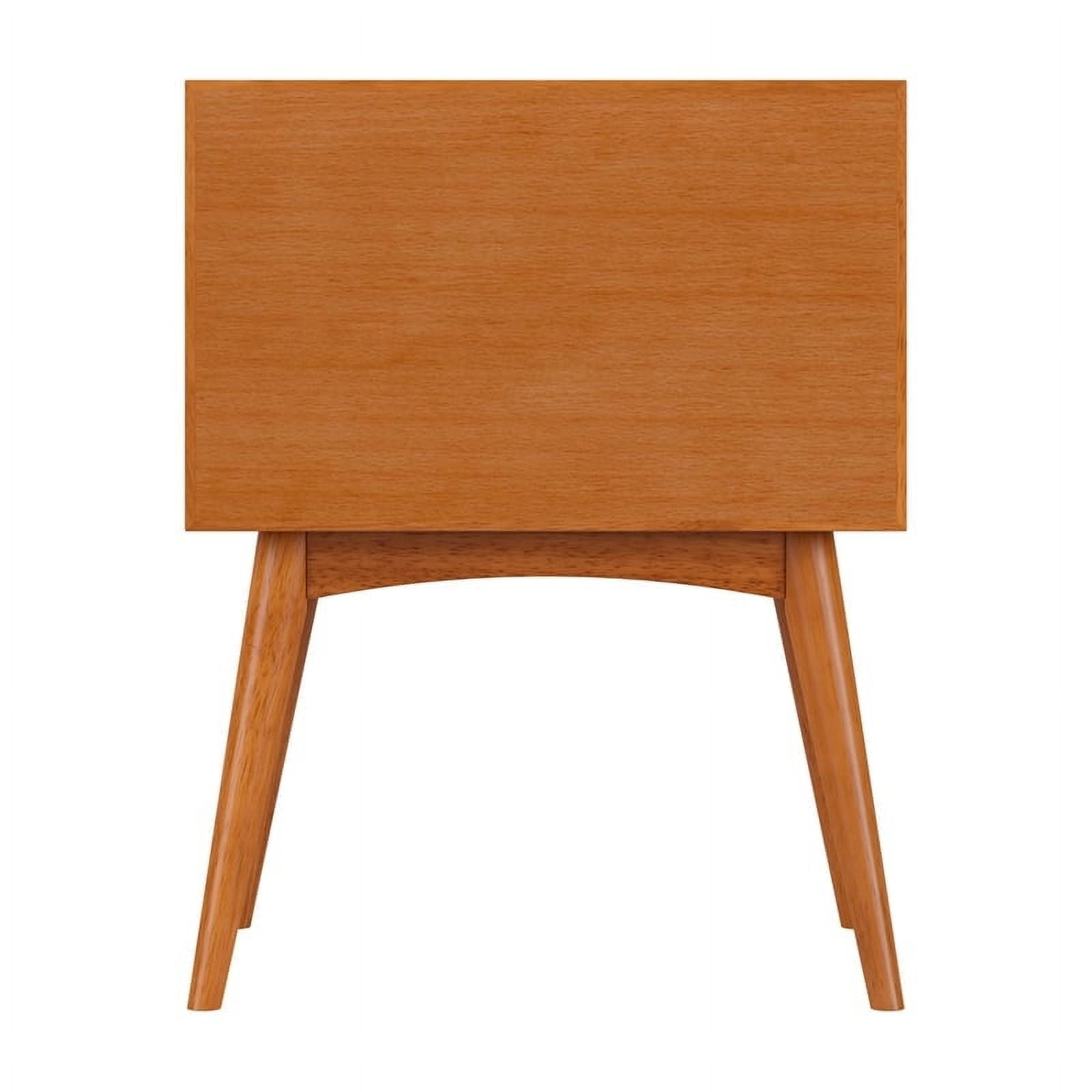 AFI Pasadena Solid Wood Mid-Century Modern Nightstand with 2 Drawers, Light Toffee