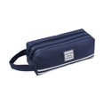thumbnail image 5 of Hvmvliv Double-layer Cloth Pencil Case Large Capacity Double Zipper Portable Pen Bag with Handle for Students Office, 5 of 6