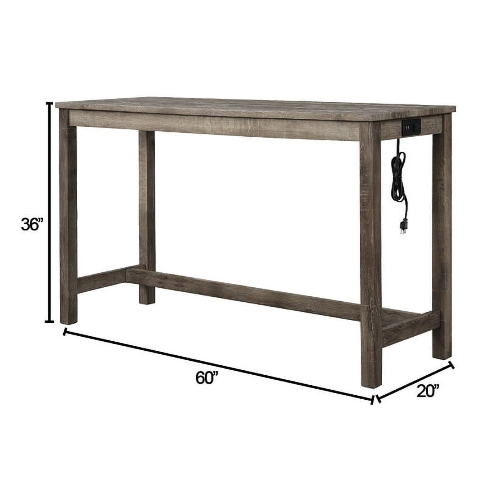 Best Master Furniture Yosef 3 Piece Rectangular Wood Bar Set in Oak