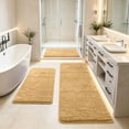 thumbnail image 5 of Dongrere Solid Color Bathroom Rug Set, 3-Piece Shaggy Fluffy Bath Mats, Non-Slip Area Rug for Bathroom Floor Tub Shower Decor, Khaki, 5 of 5