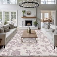 thumbnail image 4 of Farmhouse Flower Large Area Rugs for Bedroom Living Room, Soft Non Slip Carpet Bedside Rug, Botanical Vintage Purple Leaf Plant Rectangular Floor Cover Kitchen Accent Rug 8'x10' for Office, 4 of 9