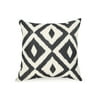 Pal Fabric Blended Linen Flower Square 18x18 Black and White Geometric Trellis Pillow Cover