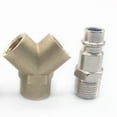 thumbnail image 3 of tooloflife Airline Y Type Spliter Set Female Quick Release Coupler Male Fittings 3 Way Y Connector, 3 of 5