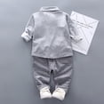 thumbnail image 3 of Baby Boy Shirt and Tie Sets Long Sleeve Top+ Pants Outfits, 3 of 5