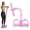 Pink, variant on Multifunction Pedal Resistance Band, 6-Tube Natural Latex Sit-Up Exerciser, Elastic Tension Rope for Home Gym Yoga & Core Toning