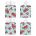 thumbnail image 2 of Logiee Tissue Box Cover 5X5X5'' PU Leather Tissue Holder Square Tissue Cube Box Organizer for Bathroom Vanity Countertop,Car,Night Stands,Office,Home,Kitchen (Watermelon), 2 of 8