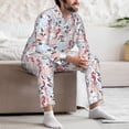 thumbnail image 6 of KLL Sea Horse And Corals Sleepwear Mens Flannel Pajamas,Long Cotton Pj Set, 6 of 7