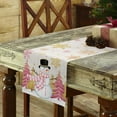 thumbnail image 3 of Hokiten Table Runners 90 Inches Long Dress Scarves, Pink Snowman, Farmhouse Coffee/Dining/Kitchen Table Runner for Living Room, Christmas Blush Pine Tree Snowflake 13x90 Inch, 3 of 7