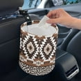 thumbnail image 3 of Renewold Aztec Ethnic Car Garbage Can Fit Most Car Truck SUV Leopard Print Auto Trash Container Fashion Brown Car Accessories for Women Interior Organizer, 3 of 6