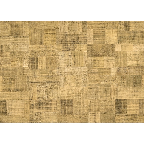Ahgly Company Indoor Rectangle Patchwork Brown Transitional Area Rugs, 7' x 10'