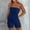 Navy, variant on JFGHDG Women Summer Casual Strapless Bandeau Tube Romper Sleeveless Solid Color Stretch Short Bermuda Jumpsuits Beach Vacation Clothes Club Outfit Black L