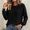 Black, variant on Xdegoge Womens Crewneck Ribbed Sweater Long Sleeve Pullover Tops with Button Shoulder Details Casual Fall Winter Knit Elegant Basic Fitted Knitwear