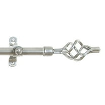 Metallo Decorative Rod & Finial Lexus Silver 48-86