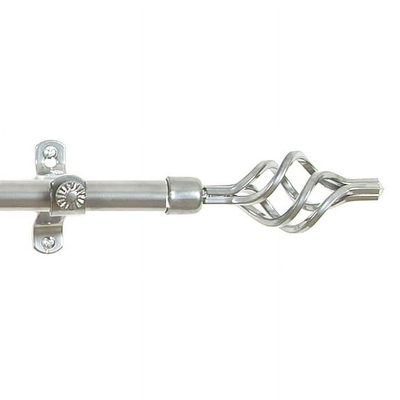 Metallo Decorative Rod & Finial Lexus Silver 48-86