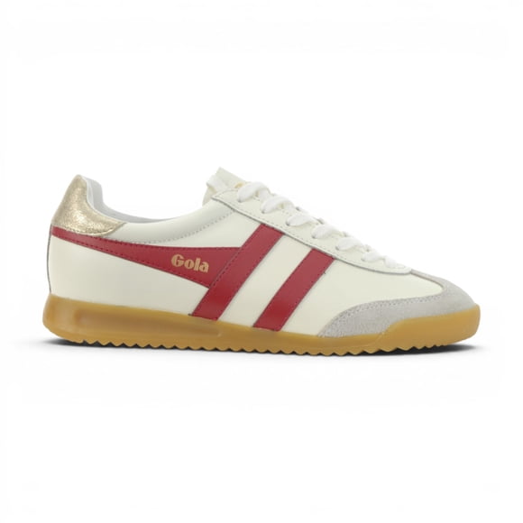 Gola Women's Torpedo Leather Off White/Deep Red/Gold Sneakers CLB622RY<span> - </span>10 (Women's)