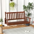 thumbnail image 2 of Gymax 2-Person Wooden Porch Swing with Adjustable Galvanized Metal Chains, Brown, 2 of 9