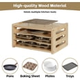 thumbnail image 4 of 4 Tier Wooden Cabinet Tray Dividers for Baking Trays, Pans & Cutting Boards - 16.61" Wx12.4 Dx8.94 H Vertical Cookie Sheet Organizer, Spoon Rest, Utensil Holder, Kitchen for Pots Pans Storage, 4 of 7