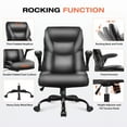 thumbnail image 3 of JONPONY Leather Office Chair, Big and Tall Office Chair 400LBS Wide Seat Ergonomic Computer Desk Chair High Back Executive Leather Chair Adjustable Task Chair, Black, 3 of 8