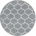 thumbnail image 3 of Unique Loom Trellis Frieze Collection Area Rug - Rounded (7' Round Light Gray/Ivory), 3 of 7