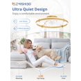 thumbnail image 4 of Ventilador de techo ZMISHIBO de 24" con luz LED, control remoto, 6 velocidades, dorado, 4 of 7