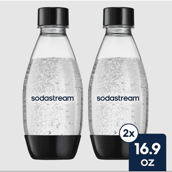 sodastream 16.9oz Slim Sparkling Water Bottle, 2pk, Black