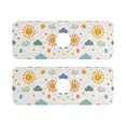 thumbnail image 7 of Yayeee Faucet Mat for Kitchen Sink 14.7" Diatomite Long Splash Guard Pad, Rainbows Pattern, 2 Pack, 7 of 7