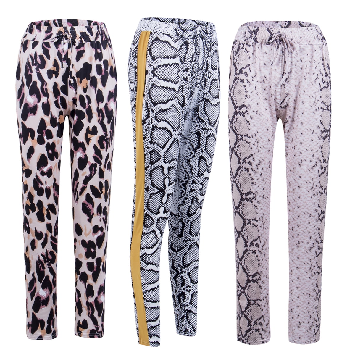 leopard print casual trousers