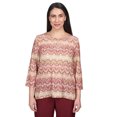 thumbnail image 1 of Alfred Dunner Womens Lace Neck Biadere Top, 1 of 6
