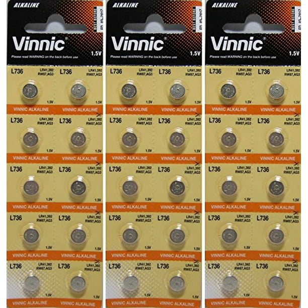 Vinnic Ag3 L736 192 Alkaline Battery (30 Pack) Used In Watches