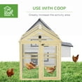 thumbnail image 3 of Pet Pens & Hutches PawHut Chicken Run, Wooden Large Chicken Coop, Combinable Design with Perches & Doors for Outdoor, Backyard, Farm, 4.6' x 2.8', Nature Wood,Dog Pens, 3 of 10