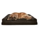 thumbnail image 1 of Furhaven Cama ortopédica para perros grandes con refuerzos extraíbles y funda lavable, para perros de hasta 125 libras - Sofá de felpa y gamuza - Espresso, Jumbo Plus/XXL, 1 of 5