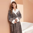 thumbnail image 5 of Clearance! robes for women terry cloth robes for women Women's Housecoat Soft Warm Hooded Robe Long Fuzzy Housecoat With Hood Big sales Grey, 5 of 6