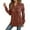 Brick Red, variant on EDFBUYKRS Womens Blouses Long Sleeve Plaid Knit Button up Cardigan Shirt Loose Fit V-Neck Casual Plus Size Xxl