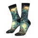 thumbnail image 1 of Fotbe Enchanted Forest Skull Path Calcetas Largas con Estampado para Hombre y Mujer – Calcetas de Compresión Transpirables y Elásticas, Viajar y Uso Diario Talla 5-11, 1 of 6