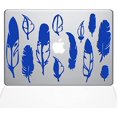 thumbnail image 1 of The Decal Guru Woodland Feathers MacBook Decal Vinyl Sticker - 13" MacBook Pro (2015 & Older) - Dark Blue, 1 of 1