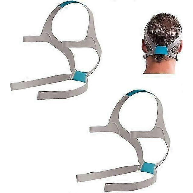 Correas de repuesto para la mascarilla CPAP facial completa ResMed AirFit F20 (paquete de dos, 2) correas | Color gris y azul | Material de nailon premium duradero