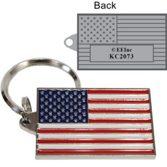 Eagle Emblems KC2073 Key Ring - USA Flag, Bright-Shine - 1.56 in.