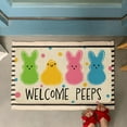 thumbnail image 2 of Easter Door Mat,Spring Colorful Bunny Chick Indoor Outdoor Non-Slip Doormat,Entryway Front Porch Easter Rabbit Welcome Door Mat Colorful for Entrance Decor 30" x 17" (Welcome Peeps), 2 of 6