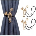 thumbnail image 1 of Pendentif Fixateur de rideau Kitty Aimant Paire de sangles de rideau Or, 1 of 5