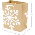thumbnail image 3 of 6" Small Holiday Gift Bag Set (Pack of 5; Red, White and Kraft) Snowflakes, Stripes, Merry (5XGB1798), 3 of 9