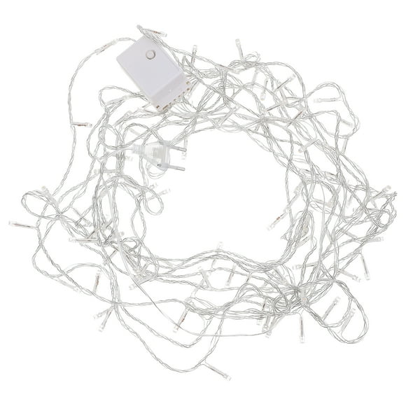 EeaseMX Guirnalda de luces LED de 10 m con forma de carámbano, cortina de cascada, decoración para bodas, fiestas, jardín y hogar, con enchufe europeo (blanco cálido)