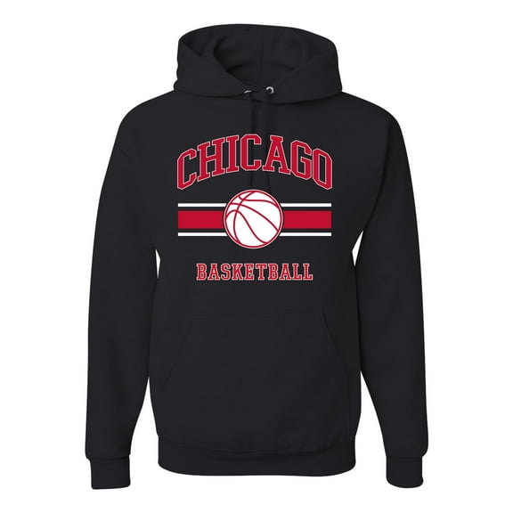 Wild Bobby City of Chicago CHI Basketball Fantasy Fan Sports Unisex Hoodie Sweatshirt, Black, Small