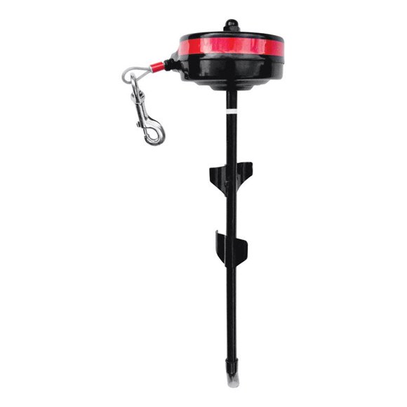 Tie Out Stake Howard Pet, metal rojo, tamaño grande, para perro