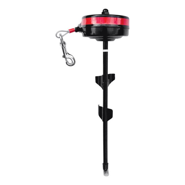 Tie Out Stake Howard Pet, metal rojo, tamaño grande, para perro