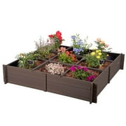 Aivituvin Raised Wooden Garden Bed Planter for Flower,Vegetable,Herb with Liners and Removable Dividers