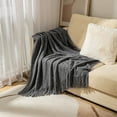 thumbnail image 2 of ROSEKIND Diamond Textured Tassel Throw Blanket, Soft Knitted Decorative Blankets 60X80inch., 2 of 6